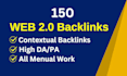 manually create 150 web 2 0 best quality backlinks for SEO ranking