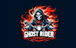 design creative ghost rider mascot logo with any file