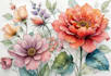 create a botanical watercolor illustration, floral drawing