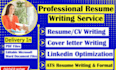 write and upgrade your cv, resume, cover letter, optimize linkedln profiles