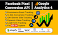 fix or setup meta pixel facebook conversion API, ga4 ecommerce tracking with GTM