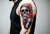 do premium trash polka design , sleeve tattoo