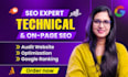 do website audit, on page technical SEO and google search console index