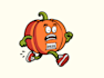 design cute pumpkin running logo