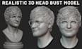 sculpt realistic 3d head, bust, statues, bust model , 3d face model for 3d print