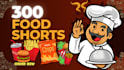 create 300 trending health food youtube shorts and reels