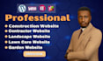 design construction, contractor, landscape, lawn care, and garden website