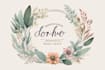 design boho chic hand drawn botanical logo