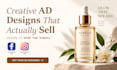 design meta ads creative, facebook and instagram ad creative