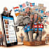 do a digital political editorial cartoon for social media