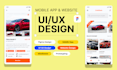 create figma app design with wireframe and clickable prototype