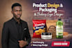 do product design, packaging, and design bakery logo