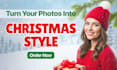 turn your photo into a magical christmas scene or holiday card