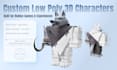 design stylized low poly roblox characters and npcs