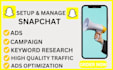 setup and manage snapchat ads campaign, snapchat advertising snapchat promotion