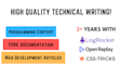 write programming related articles, tutorials and docs