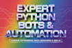 develop python bots, chrome automation extensions, data scrapers, and ai task