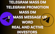 telegram mass dm telegram chatter community manager and admin telegram promotion