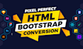 psd to html, figma to html bootstrap conversion with mobile responsive