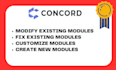 create a custom concordcrm module , and fix bugs