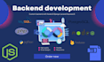 develop a backend using nodejs, django, laravel, expressjs