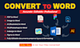 pdf to word, figma to word, PSD, jpeg and scan to word