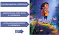 draw cute children book illustration, fairy tales and children comic book cover