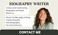 be biography writer write professional bio about us autobiography content writer