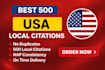 500 USA local citations and directory submission for local SEO