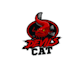 design devils cat fishing men logo