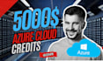 setup 5,000 azure cloud credits account