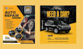 create automobile flyer, car dealership flyer and electric cars design