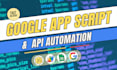 create google apps scripts for automating, sheets, docs, gmail, drive