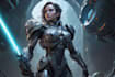 create fantasy, sci fi, character with hyperrealistic style