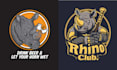 create mascot hooligan rhinoceros logo