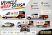 do van wrap design and car wrap design, pickup truck wrap, trailer wrap design