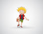 design happy active curious old boy character logo