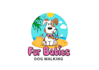 design fun and playful dog walking logo