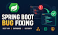 fix java spring boot bugs and rest api errors