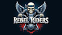 do skull biker with engine and wings mascot logo design with company
