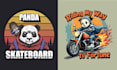 design mascot biker panda logo