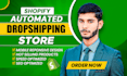 build automated shopify store , dropshipping store or shopify website