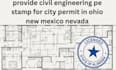 provide civil engineering pe stamp for city permit in ohio new mexico nevada