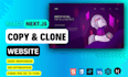 copy clone, rebuild website using react js and next js
