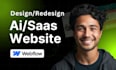 design ai website, saas website landing page with webflow
