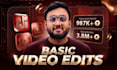 edit your videos with cuts, text, transitions, and logo overlays