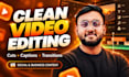 professionally edit videos with cuts, captions, transitions and overlays