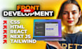 front end development using html, CSS, tailwind, react and next js