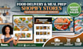 design meal prep website food delivery, sea food store restaurant shopify store