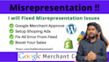 fix google merchant misrepresentation issues, set up gmc, and run shopping ads